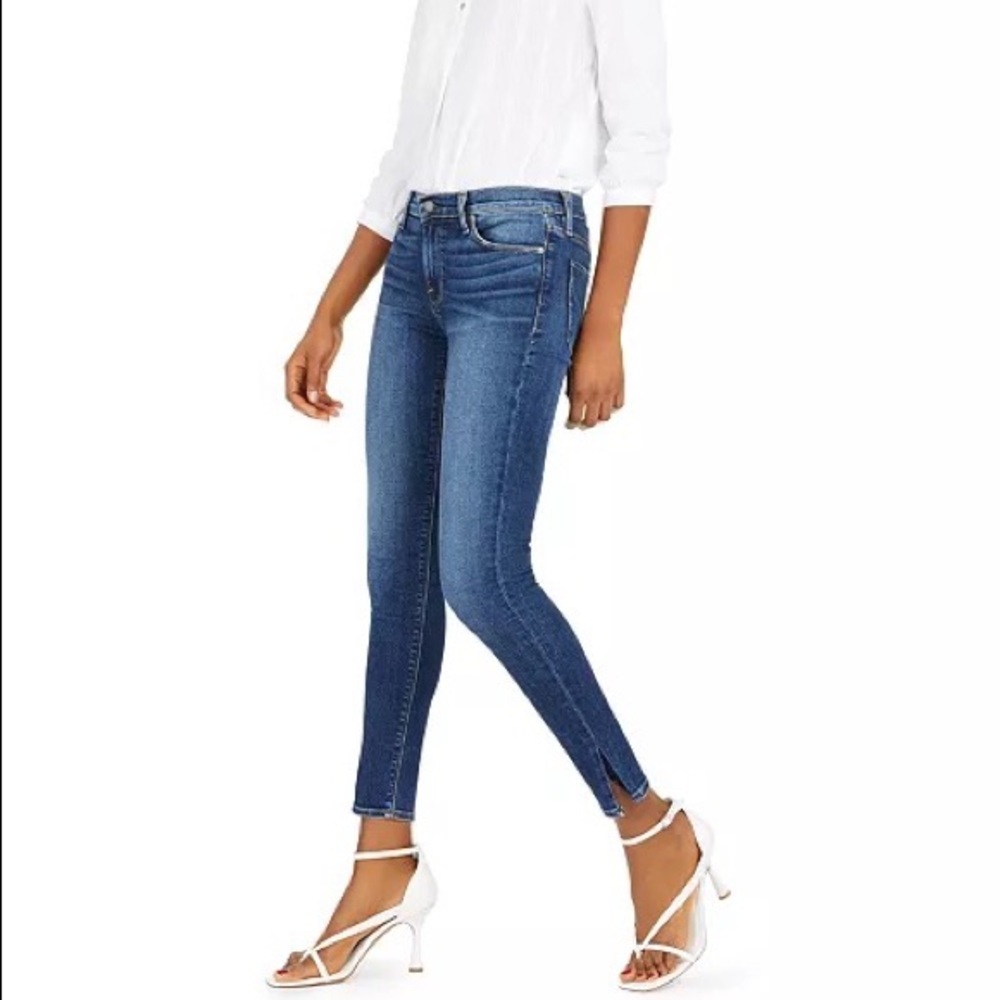 Hudson Jeans Nico Slit Cigarette Denim Medium Blue Jeans Midrise Size 27 EUC